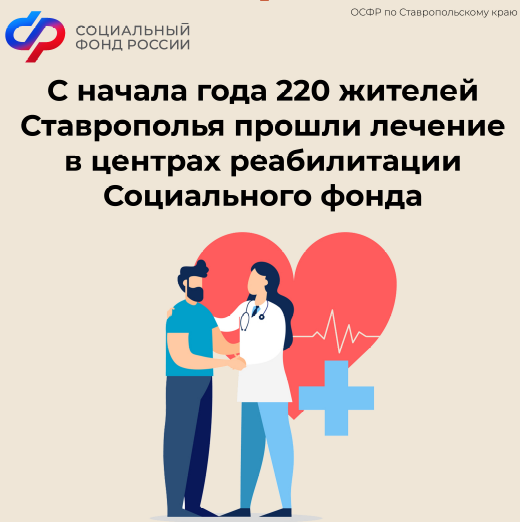 С начала 2024 года 220 жителей Ставрополья прошли лечение в центрах реабилитации Социального фонда России.